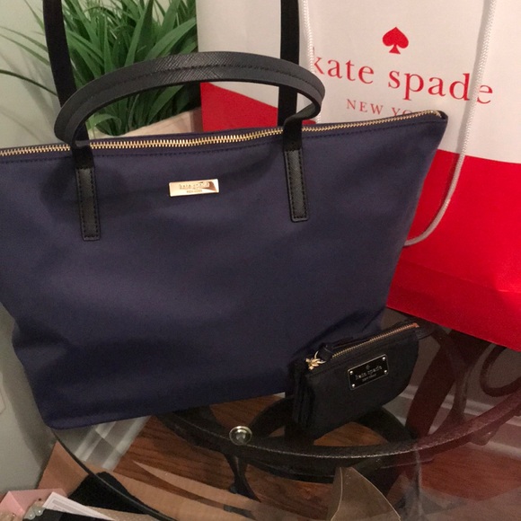 kate spade Handbags - NWT Navy And Black Shoulder Bag Purse with Wallet